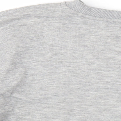 Brand and care label for Wallis women’s grey cotton pullover sweatshirt, size UK 10, pullover - embroidered