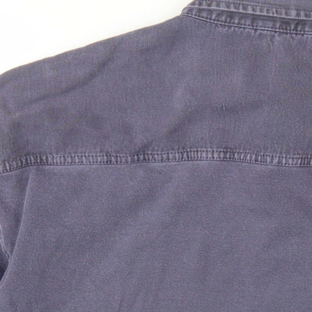 Marks and Spencer Mens Blue Cotton Polo Size M Collared Button