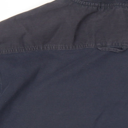 Marks and Spencer Mens Blue Cotton Polo Size M Collared Button