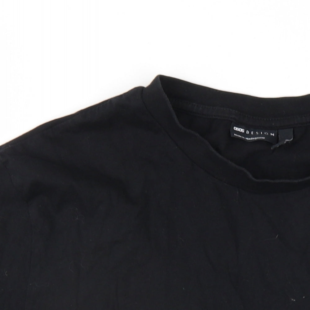 Womens UK Size M ASOS Black Basic T-Shirt