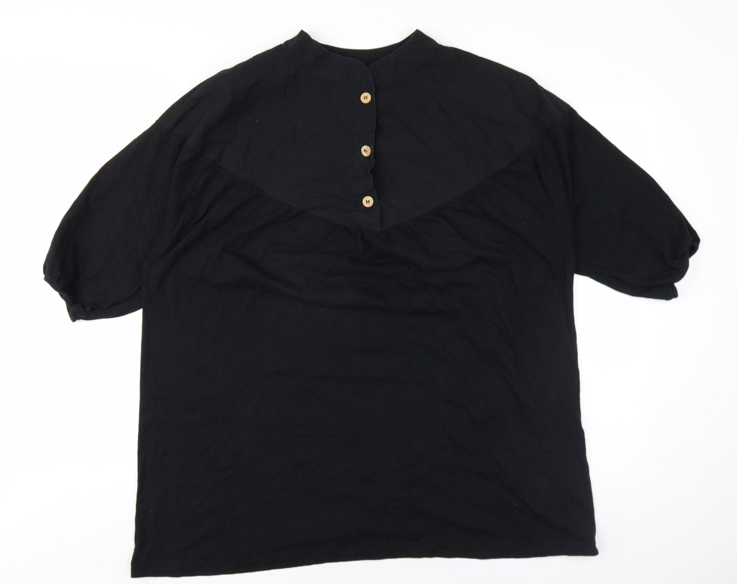 Womens UK Size XS Zara Black Basic T-Shirt