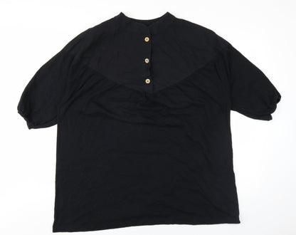 Womens UK Size XS Zara Black Basic T-Shirt