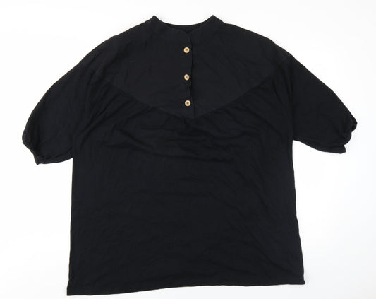 Womens UK Size XS Zara Black Basic T-Shirt