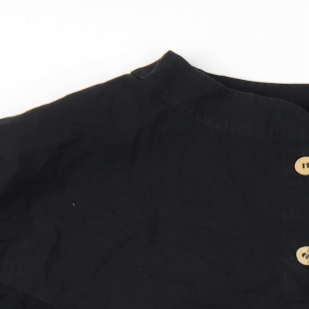 Womens UK Size XS Zara Black Basic T-Shirt