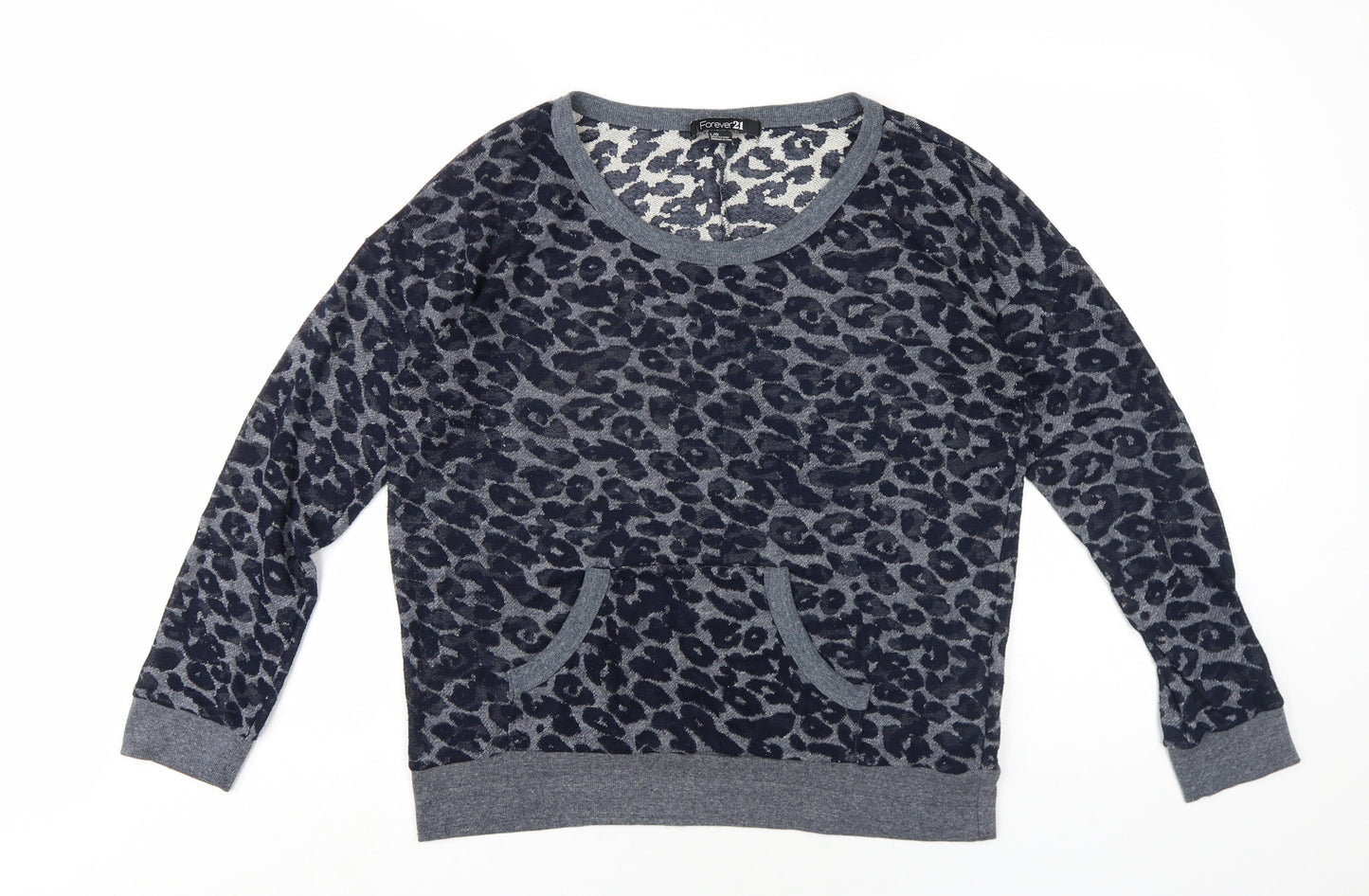 Womens UK Size L FOREVER 21 Blue Pullover Sweatshirt