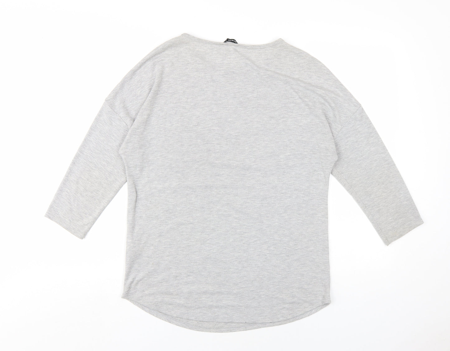 Womens UK Size 10 Roman Grey Basic T-Shirt