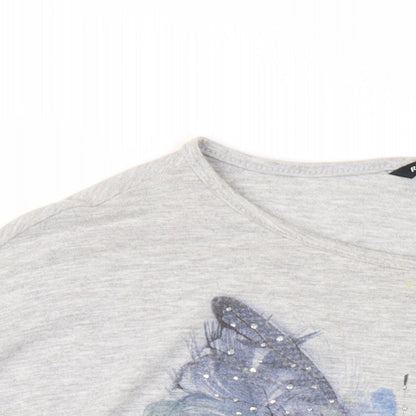 Womens UK Size 10 Roman Grey Basic T-Shirt
