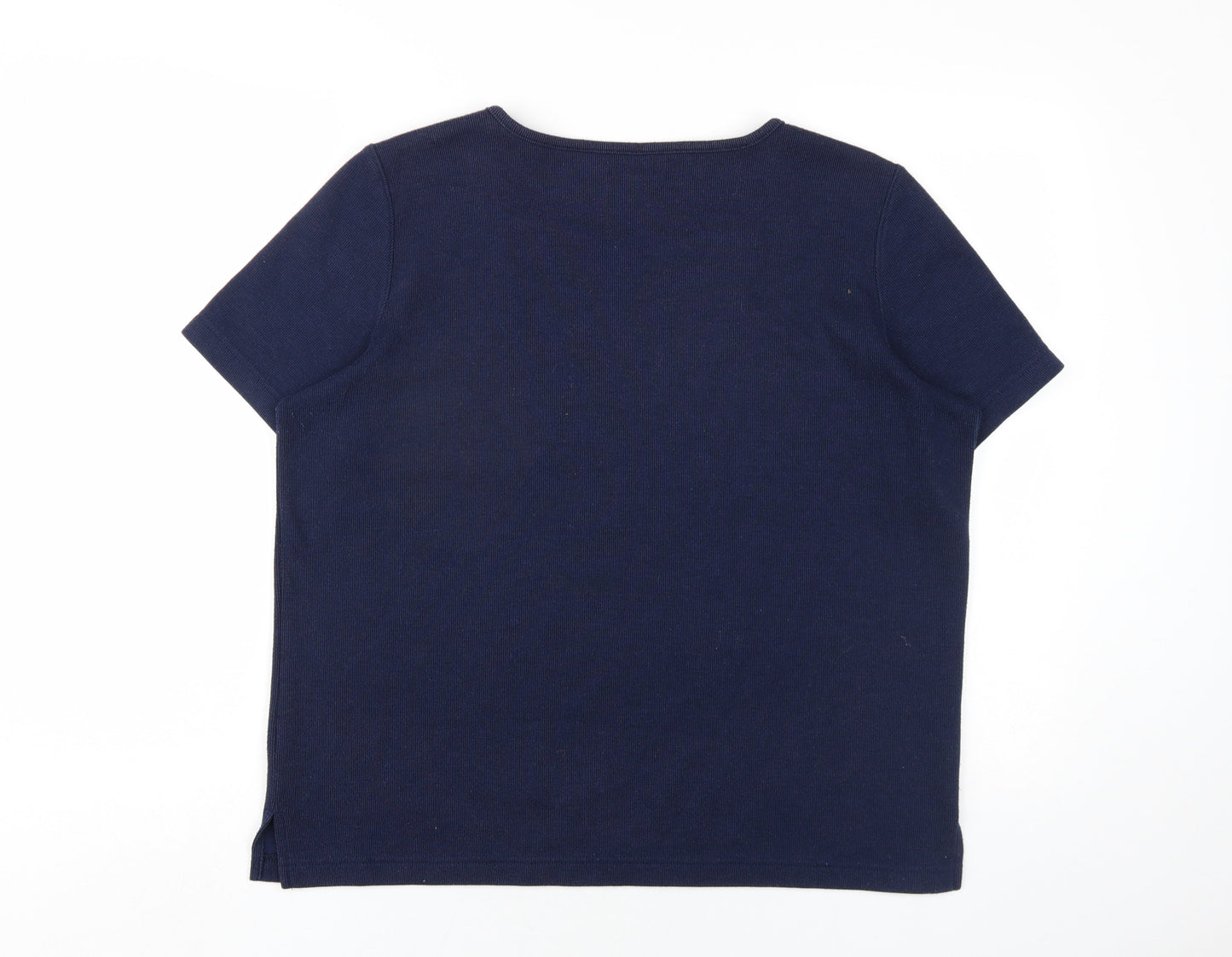 Womens UK Size M Bonmarché Blue Basic T-Shirt