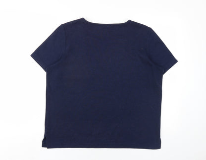 Womens UK Size M Bonmarché Blue Basic T-Shirt