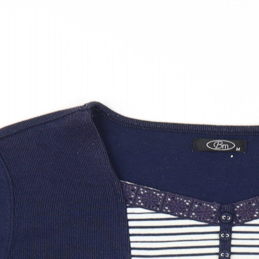 Womens UK Size M Bonmarché Blue Basic T-Shirt
