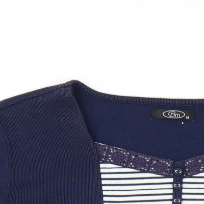Womens UK Size M Bonmarché Blue Basic T-Shirt