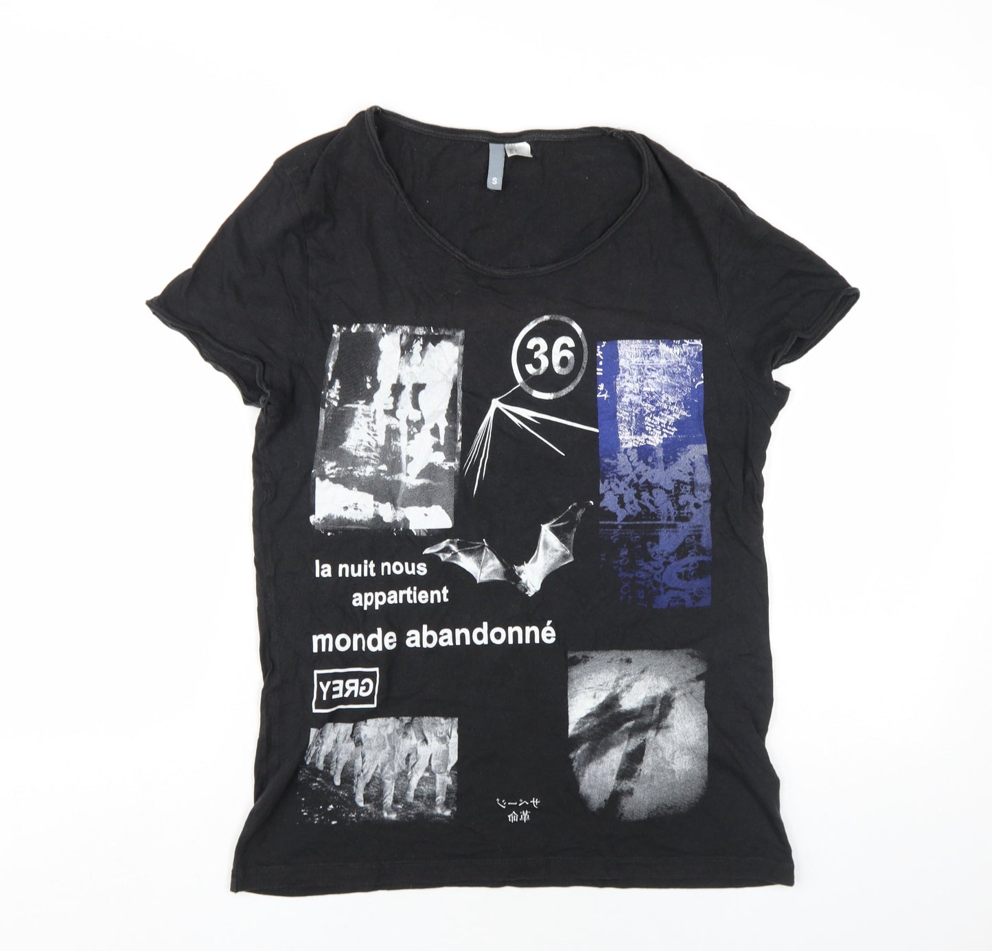 Womens UK Size S H&M Black Basic T-Shirt