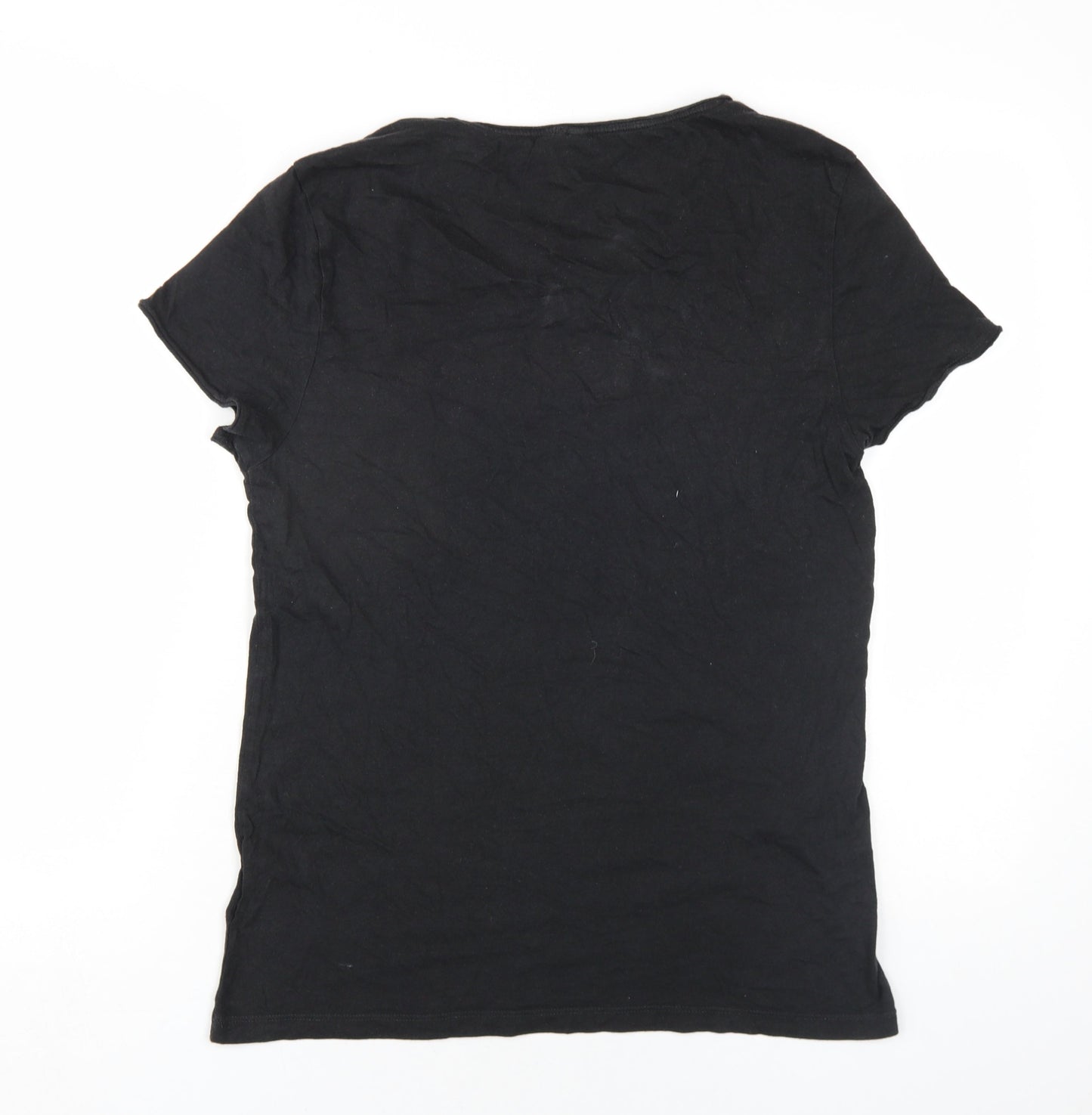 Womens UK Size S H&M Black Basic T-Shirt