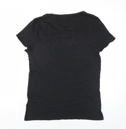 Womens UK Size S H&M Black Basic T-Shirt