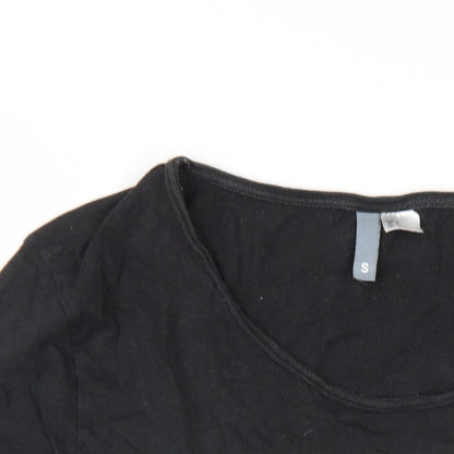 Womens UK Size S H&M Black Basic T-Shirt