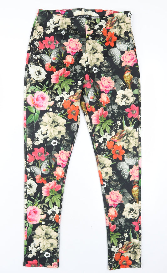 Womens UK Size 10 Love Label Regular Fit Carrot Multicoloured Trousers