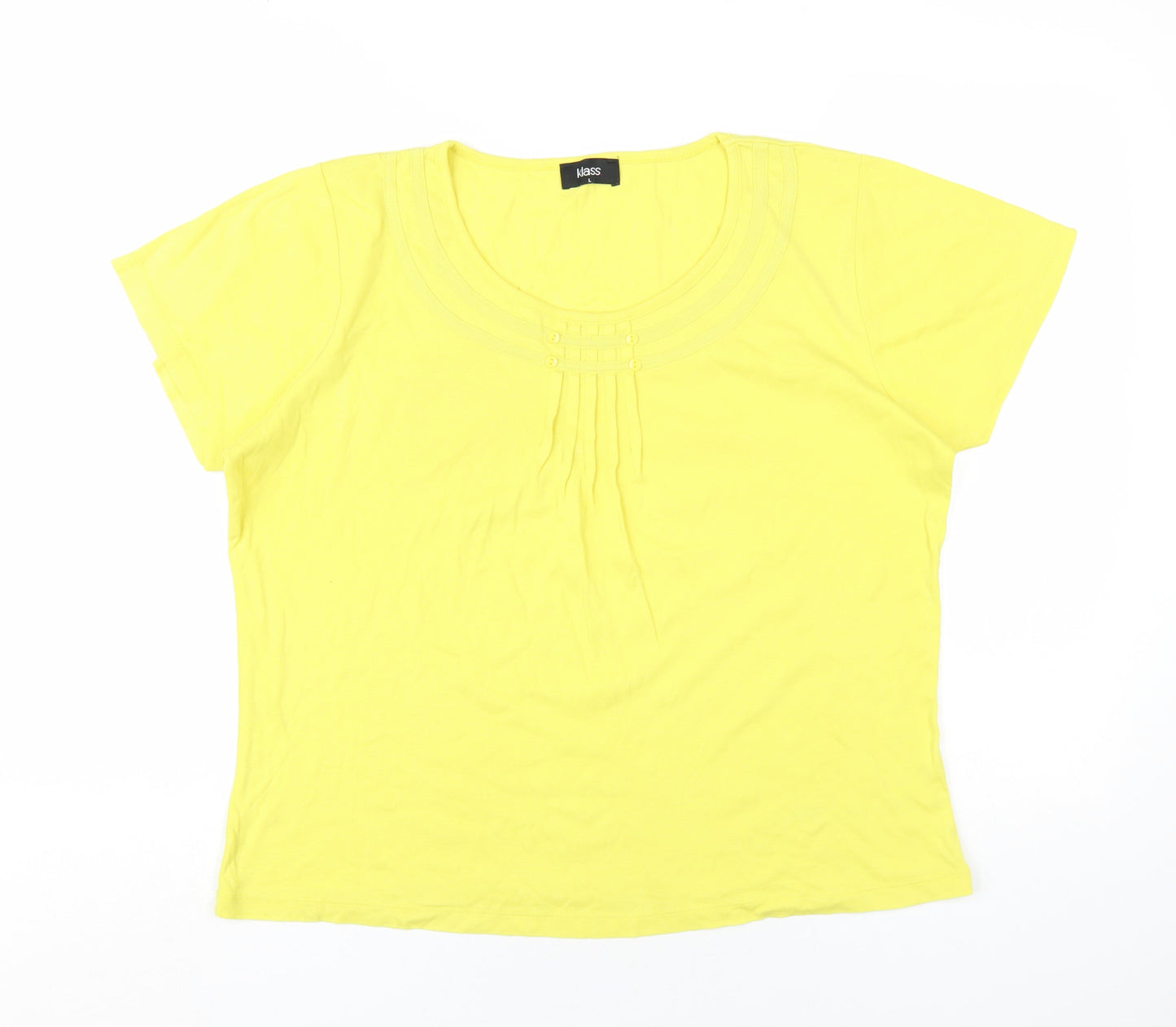 Womens UK Size L Klass Yellow Basic T-Shirt