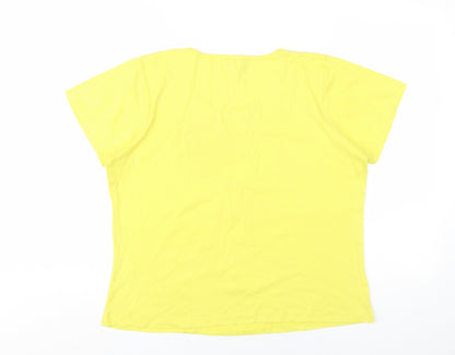Womens UK Size L Klass Yellow Basic T-Shirt