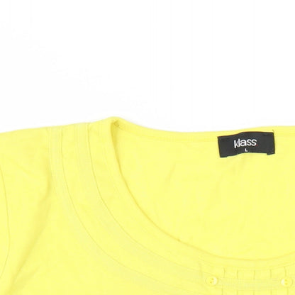 Womens UK Size L Klass Yellow Basic T-Shirt