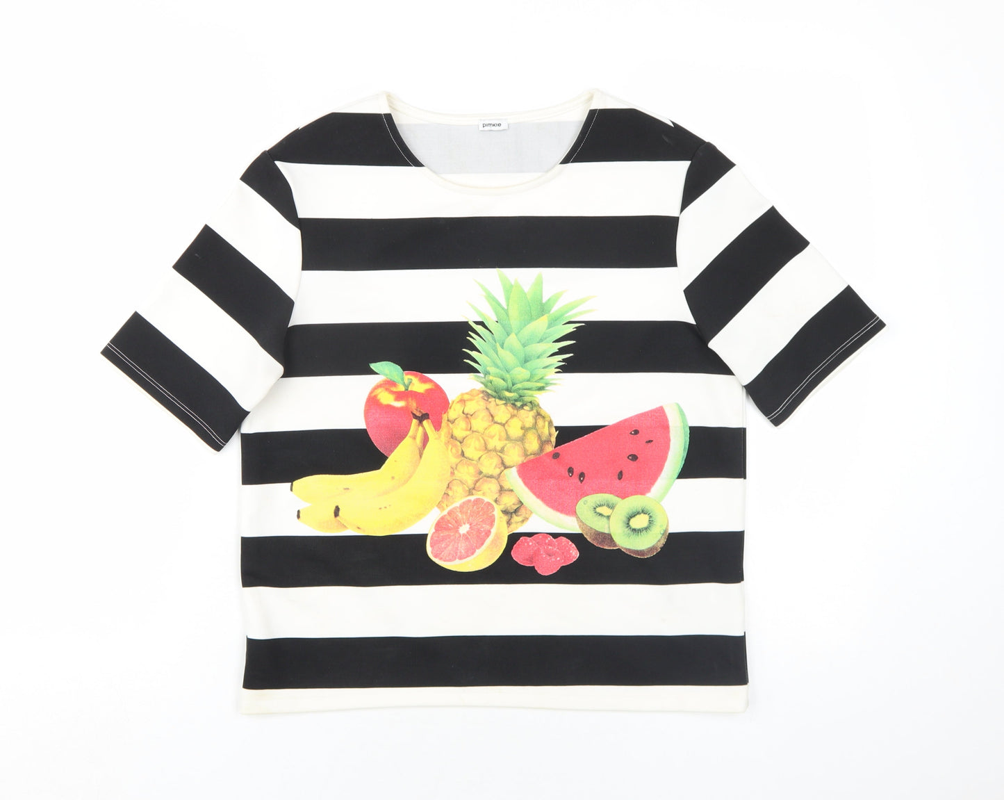 Womens UK Size M Pimkie Black Basic T-Shirt