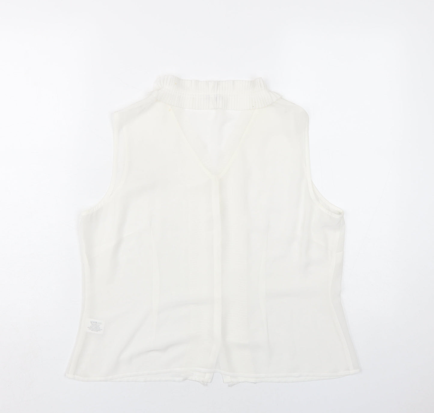 Minuet Womens White Polyester Basic Blouse Size 18 V-Neck