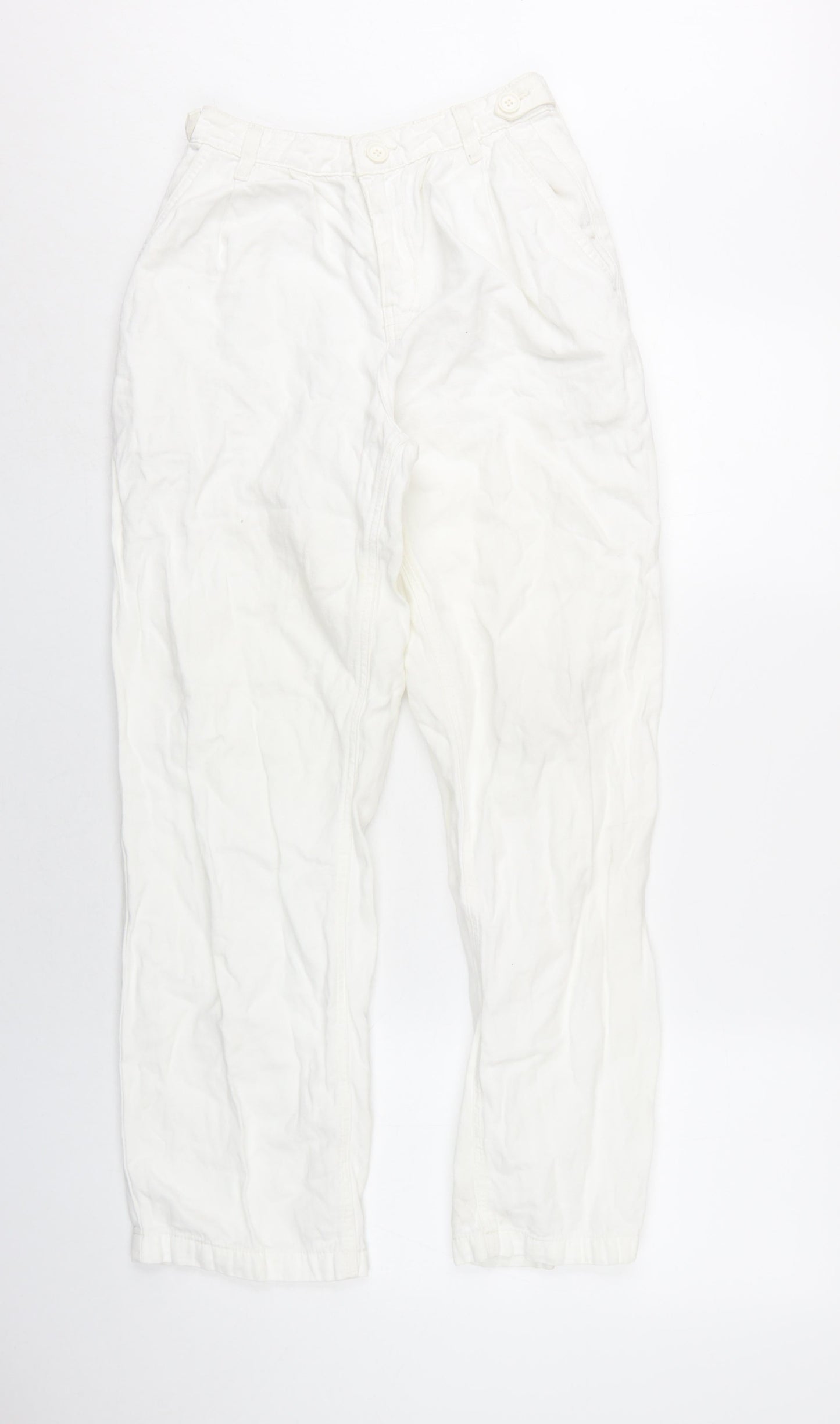 Topshop Womens White Cotton Straight Jeans Size 4 L30 in Regular Zip