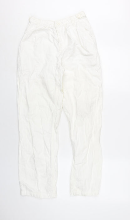 Topshop Womens White Cotton Straight Jeans Size 4 L30 in Regular Zip