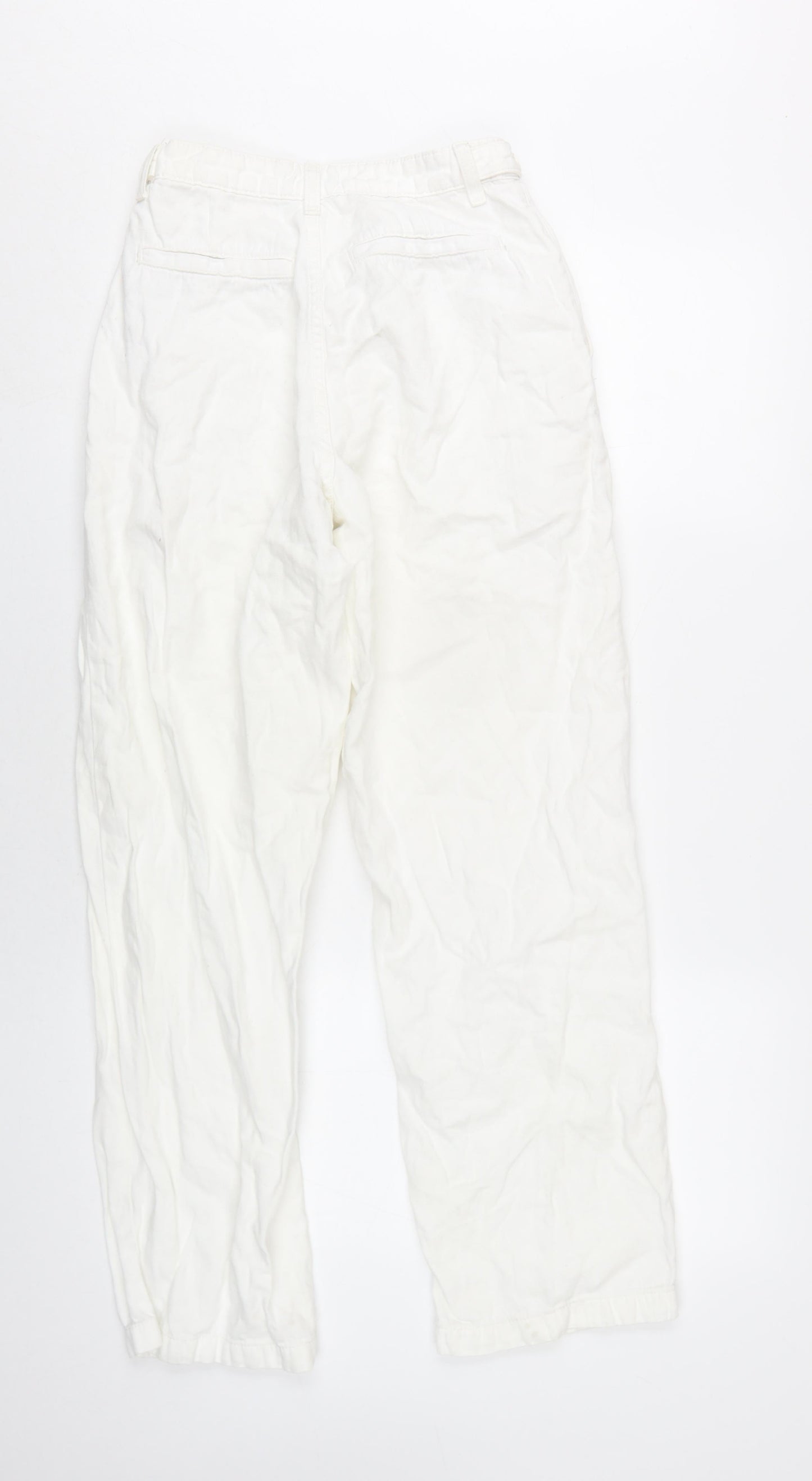 Topshop Womens White Cotton Straight Jeans Size 4 L30 in Regular Zip