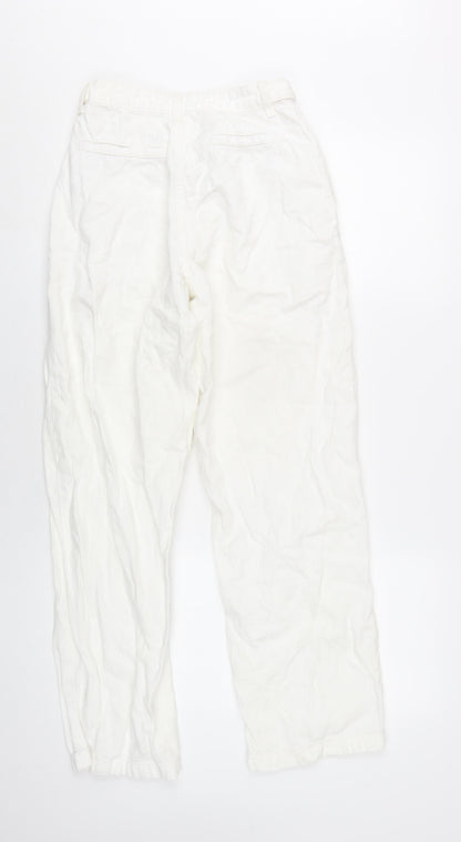 Topshop Womens White Cotton Straight Jeans Size 4 L30 in Regular Zip