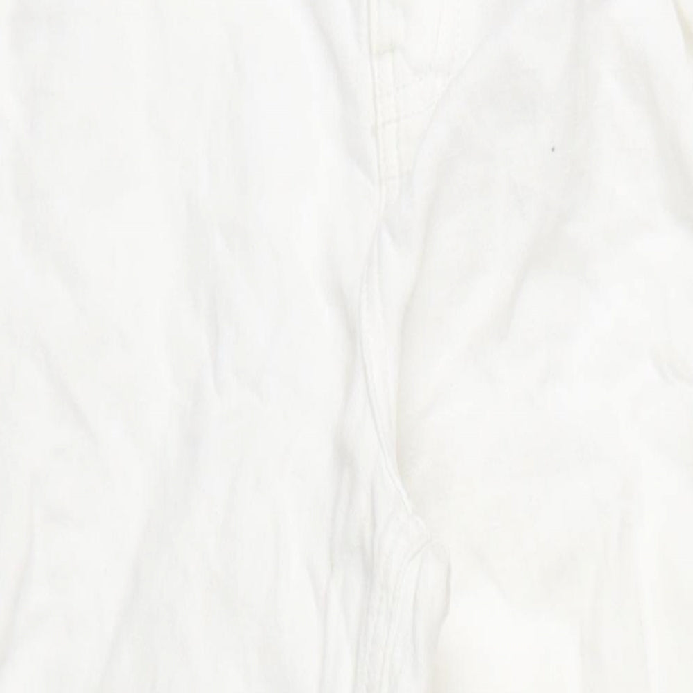 Topshop Womens White Cotton Straight Jeans Size 4 L30 in Regular Zip