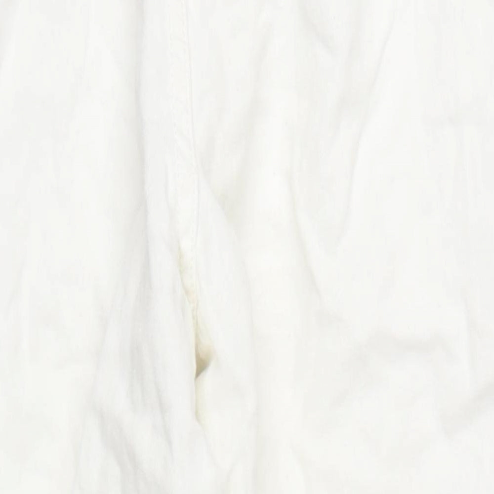 Topshop Womens White Cotton Straight Jeans Size 4 L30 in Regular Zip