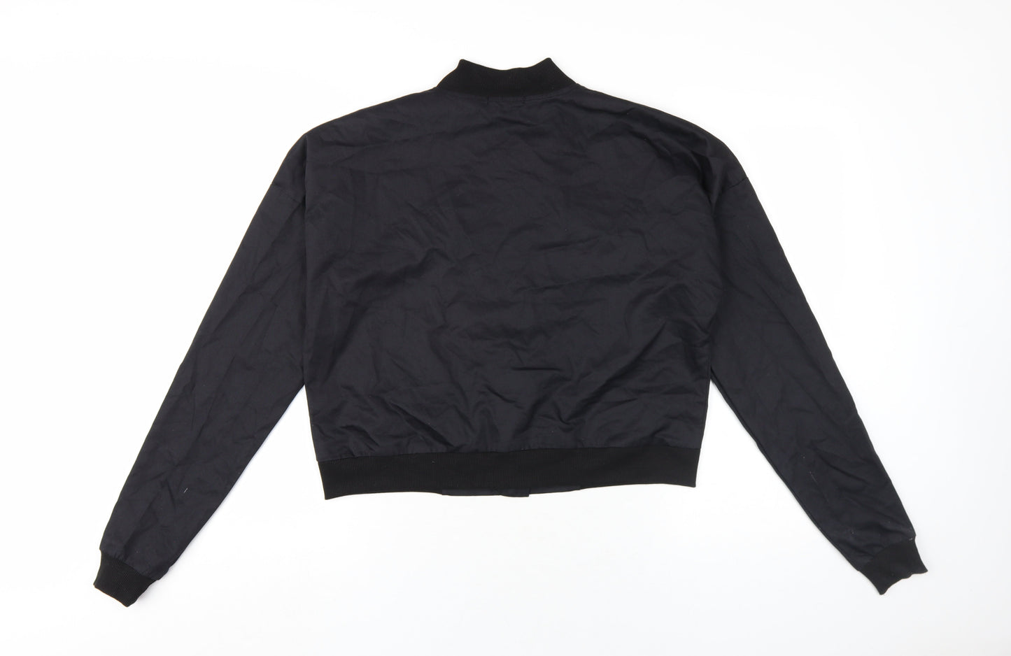 Womens UK Size 10 Boohoo Black Bomber Jacket