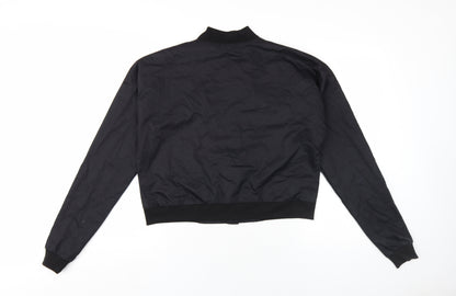 Womens UK Size 10 Boohoo Black Bomber Jacket