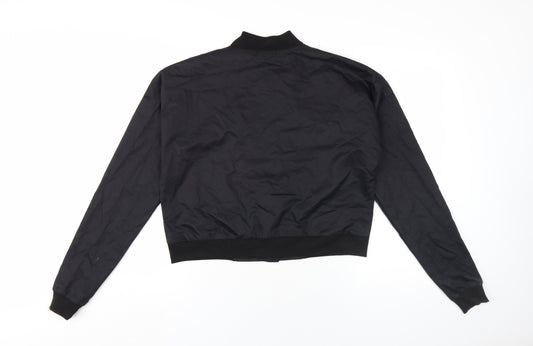 Womens UK Size 10 Boohoo Black Bomber Jacket