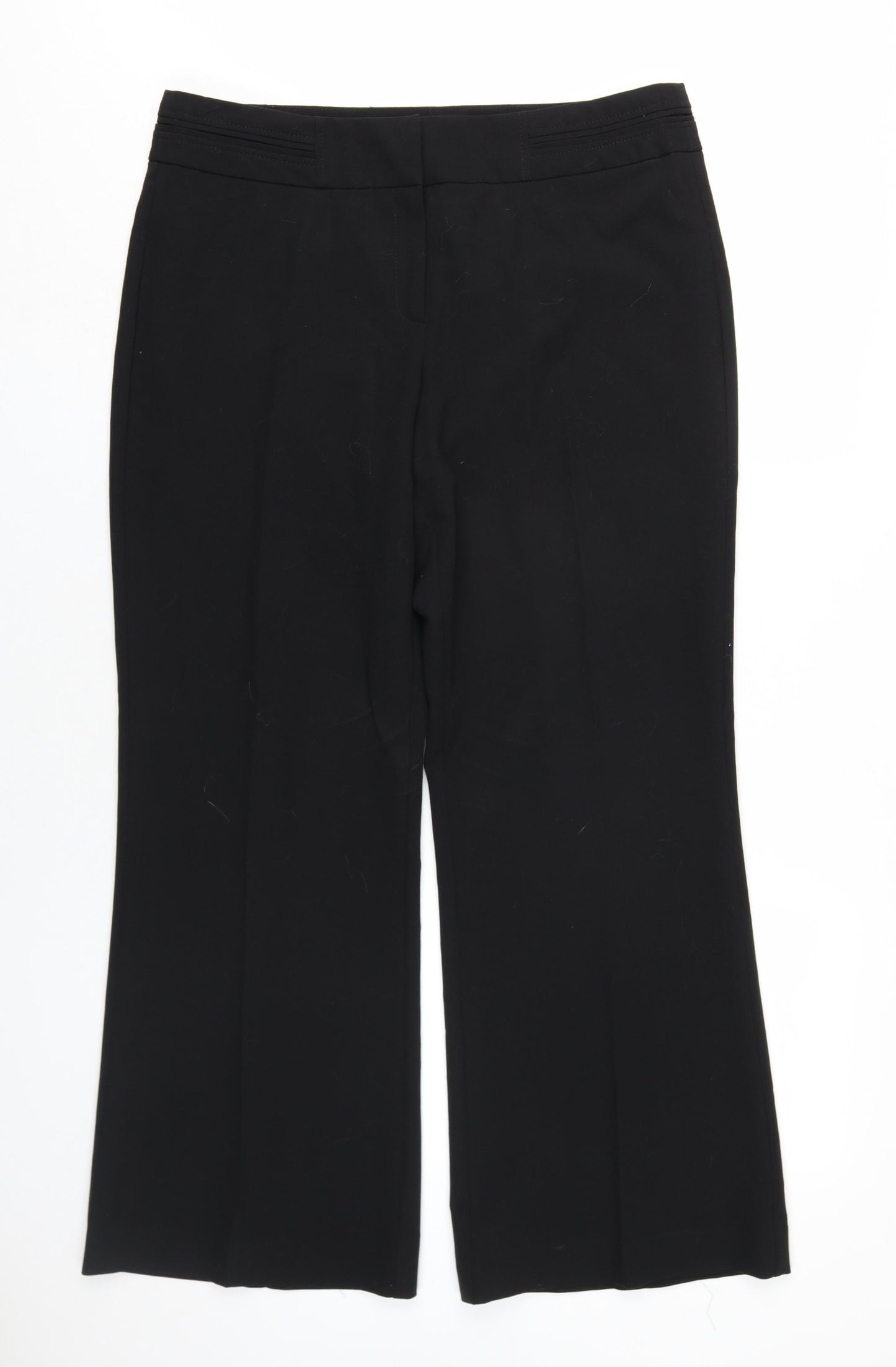 Womens UK Size 14 Debenhams Regular Fit  Black Trousers