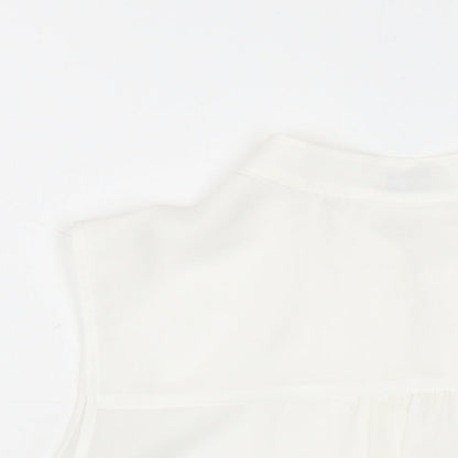 Minuet Womens White Polyester Basic Blouse Size 16 Round Neck