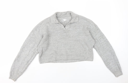 Womens UK Size S Hollister Grey Pullover Jumper