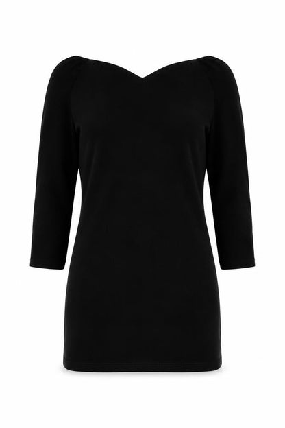 Motel Womens Black Cotton Mini Size S V-Neck Pullover