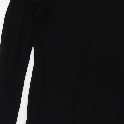 Motel Womens Black Cotton Mini Size S V-Neck Pullover
