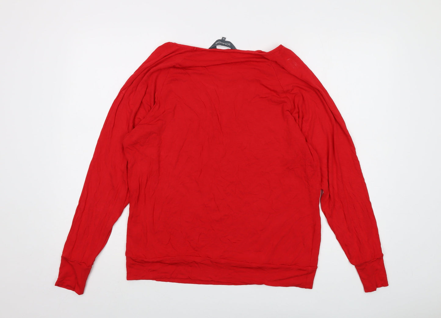 Womens UK Size 10 SOSANDAR Red Basic Blouse