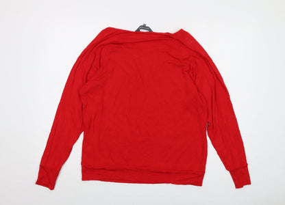 Womens UK Size 10 SOSANDAR Red Basic Blouse