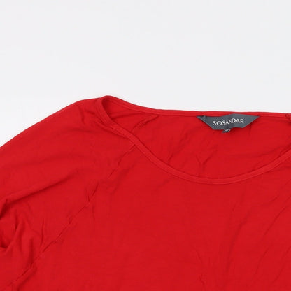 Womens UK Size 10 SOSANDAR Red Basic Blouse