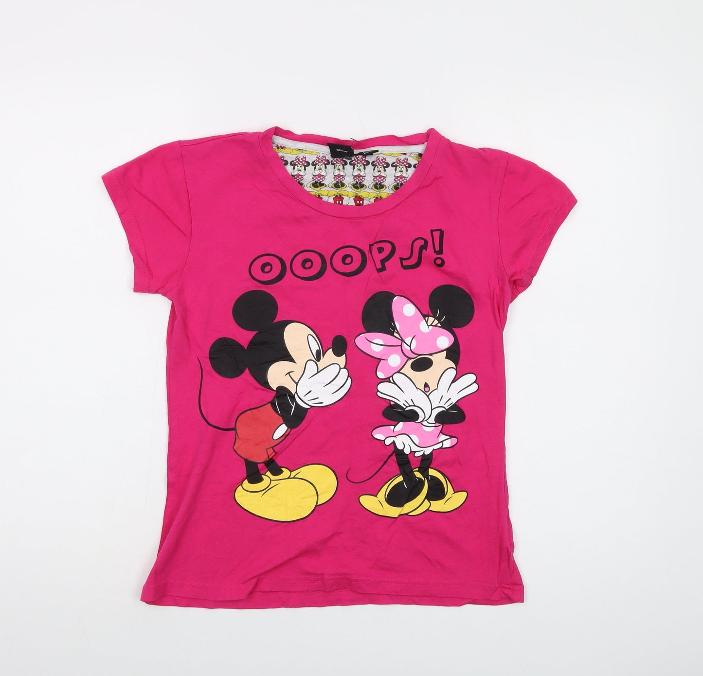 Womens UK Size 6 Disney Pink Basic T-Shirt