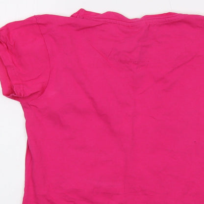Womens UK Size 6 Disney Pink Basic T-Shirt