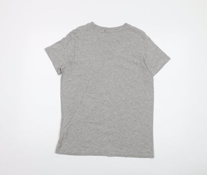 Lee Mens Grey Cotton T-Shirt Size L Crew Neck