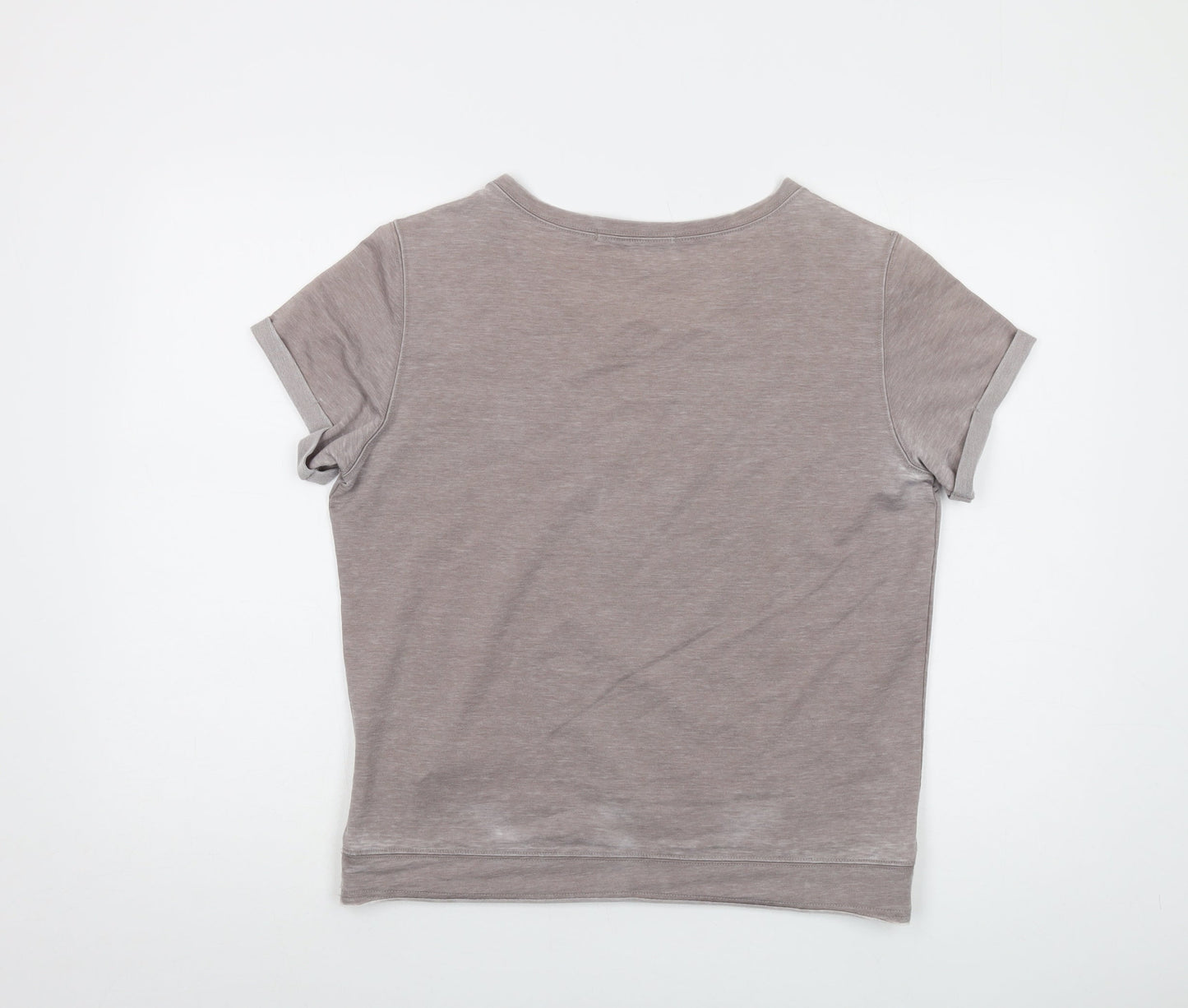 Womens UK Size L YAYA Beige Basic T-Shirt