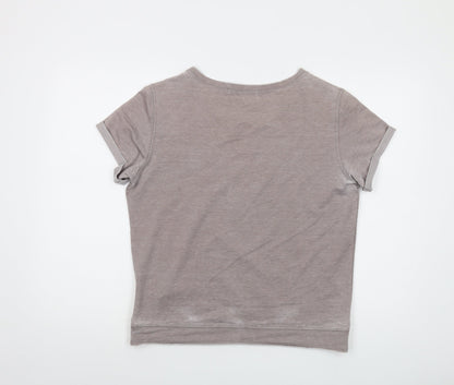 Womens UK Size L YAYA Beige Basic T-Shirt
