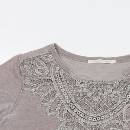 Womens UK Size L YAYA Beige Basic T-Shirt