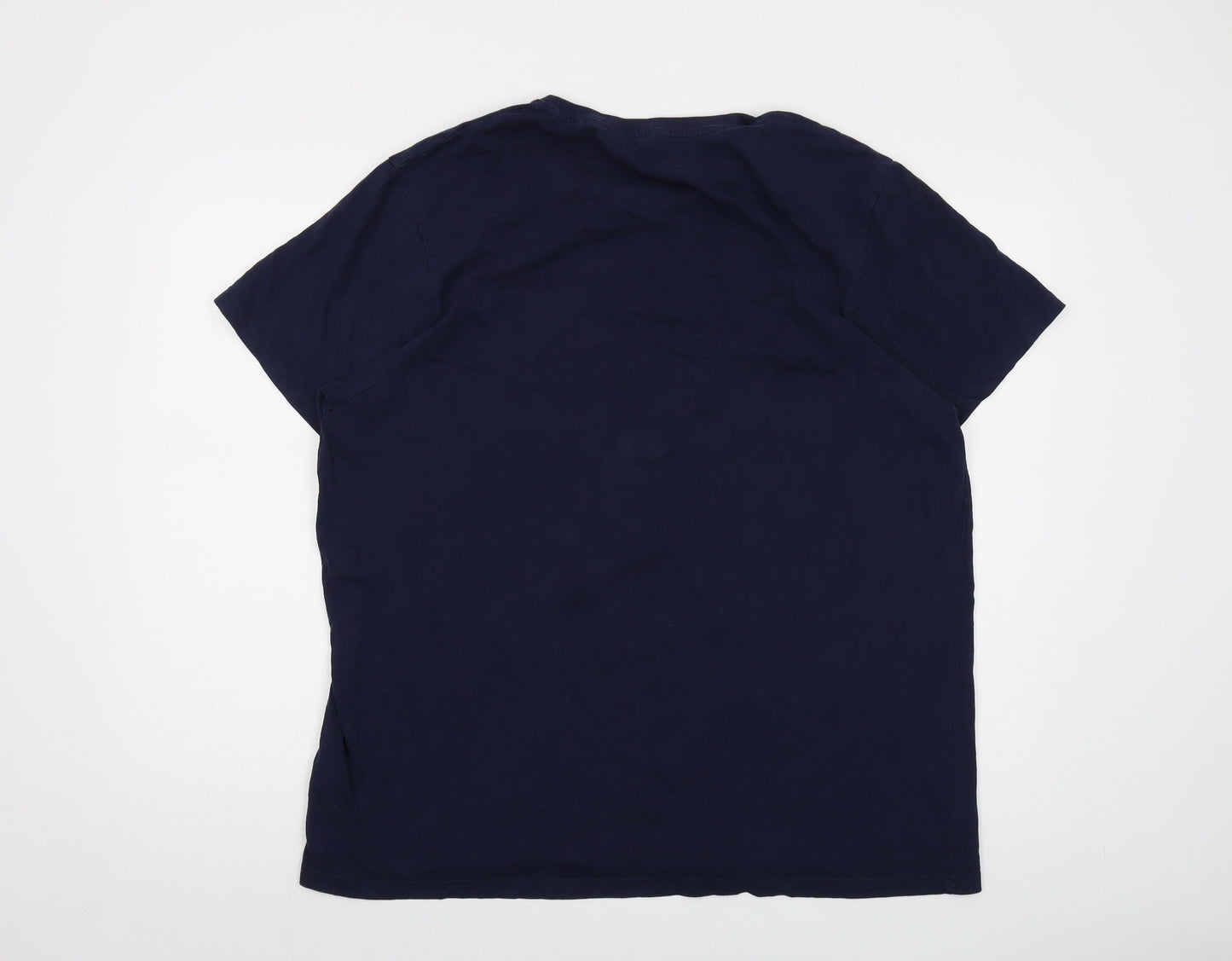 Lee Cooper Mens Blue Cotton T-Shirt Size 2XL Crew Neck