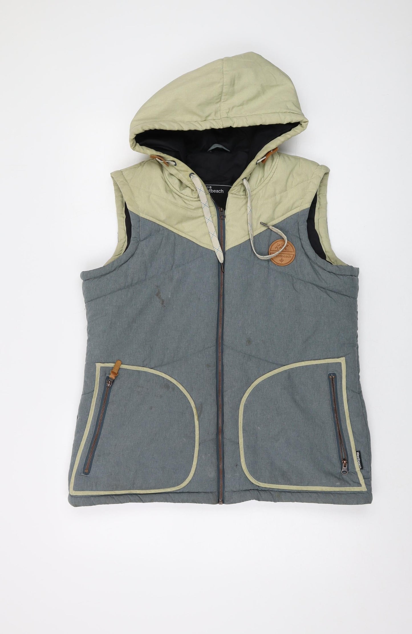 Westbeach Mens Grey Gilet Waistcoat Size M Zip